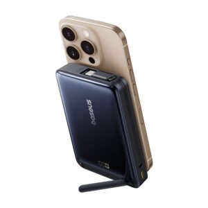 Baseus 10000mah 45W Nomos Qi2 Kickstand Magnetic Power Bank with Built-in USB-C Cable