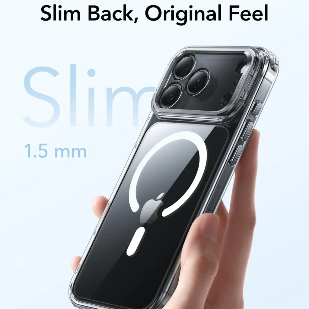 ESR Clear Hybrid MagSafe Case with Stash Stand for iPhone 17 Series - Image 2