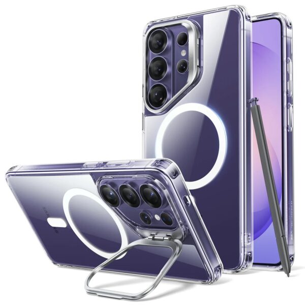 ESR Galaxy S26 Ultra Classic Hybrid Magnetic Case Stash Stand Clear